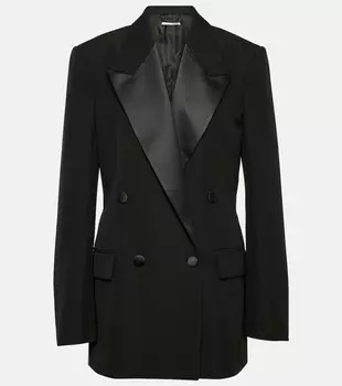 Двубортный шерстяной смокинг Stella Mccartney, черный