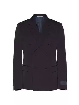 Двубортный шерстяной жакет с лейблом Maison Valentino Tailoring Valentino, нави