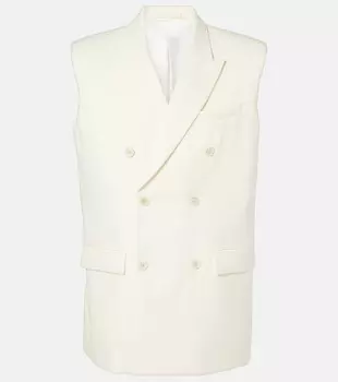 Двубортный шерстяной жилет Wardrobe.Nyc, цвет off white
