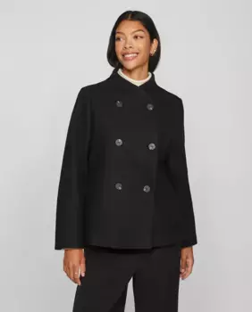 Двубортный тканевый пиджак Vila, черный