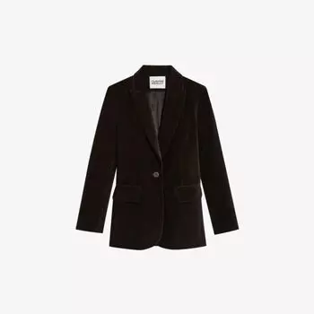 Двубортный тканый пиджак стандартного кроя с широким воротником Claudie Pierlot, цвет bruns