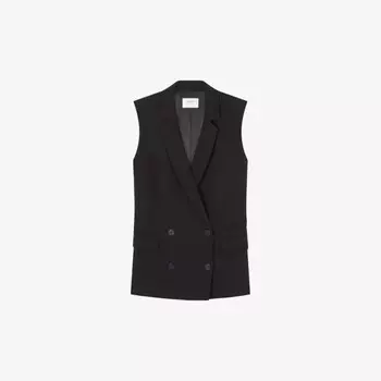 Двубортный тканый удлиненный жилет Eva Lk Bennett, черный