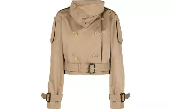 Двубортный тренч Acne Studios, бежевый