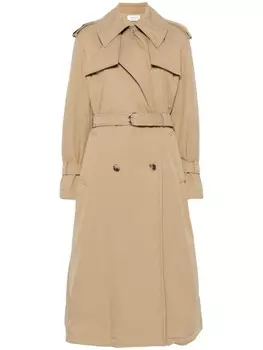 Двубортный тренч Alexander McQueen, коричневый