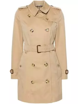 Двубортный тренч Burberry, нейтральный цвет