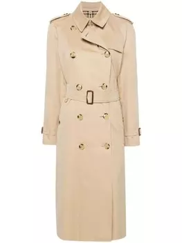 Двубортный тренч Burberry, нейтральный цвет