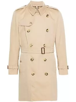 Двубортный тренч Burberry, нейтральный цвет