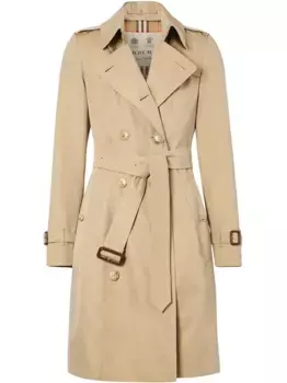 Двубортный тренч Chelsea Heritage BURBERRY, нейтральный
