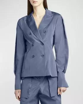 Двубортный тренч из тафты Alberta Ferretti, цвет Green
