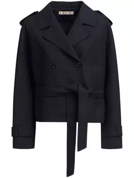 Двубортный тренч Marni, черный