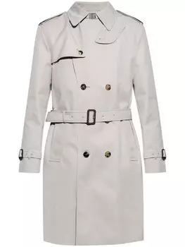 Двубортный тренч с поясом Burberry, серый