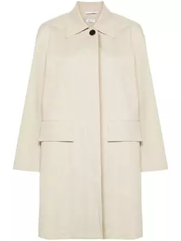 Двубортный тренч Thom Browne, нейтральный цвет