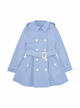 Двубортный тренч в полоску Ralph Lauren
