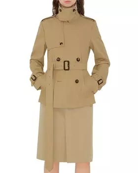 Двубортный тренчкот Burberry, коричневый/бежевый