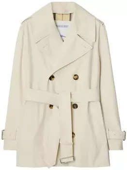 Двубортный тренчкот Burberry, серый