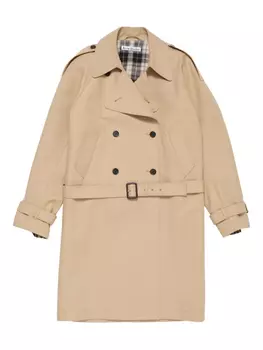 Двубортный тренчкот с поясом Acne Studios, нейтральный