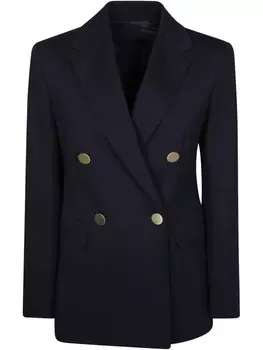 Двубортный трикотажный блейзер Max Mara, синий