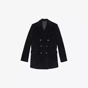 Двубортный вельветовый пиджак The Kooples, черный