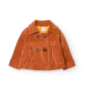 Двубортный вельветовый жакет для девочки Boboli, коричневый