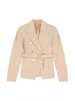 Двубортный жакет Balmain, бежевый
