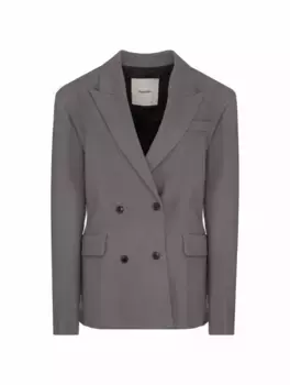 Двубортный жакет из вискозы Nanushka, серый