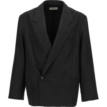 Двубортный жакет макси Lemaire, черный