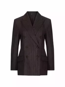 Двубортный жакет с люрексом Brunello Cucinelli, серый