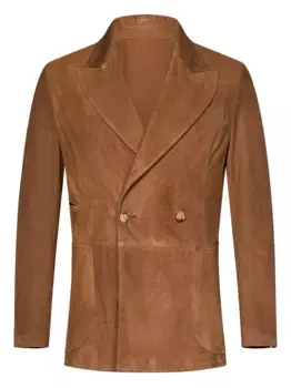 Двубортный жакет с заостренными лацканами FRANZESE COLLECTION, коричневый