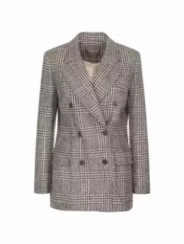 Двубортный жакет в клетку Lorena Antoniazzi, серый