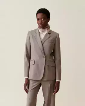 Двубортный женский пиджак строгого кроя Claudie Pierlot, цвет Topo