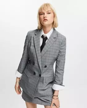 Двубортный женский пиджак в клетку Esprit, синий