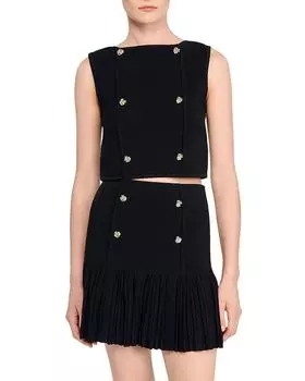 Двубортный жилет Sandro, черный