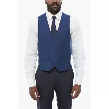 Двубортный жилет со скрытой планкой Corneliani, Blue