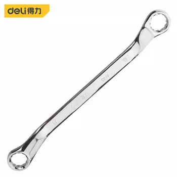 Двуглавый ключ для сливовых цветов Deli, набор зеркальных ключей из хромованадиевой стали, бытовой внутренний шестицветный ударный ключ двойного назначения, двойной ключ для сливовых цветов 18x21 ммDL33219