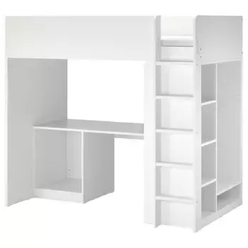 Двухъярусная кровать, белая, 90x200 см, без ящика SMSTAD IKEA