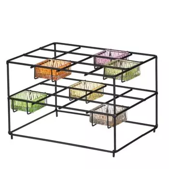 Двухъярусный подсвечник Jurupa черного и оранжевого цвета высотой 9,5 дюйма