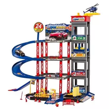 Двухэтажный гараж с лифтом, автомойкой и машинами + вертолет. KinderSafe