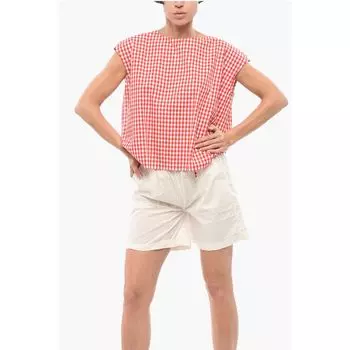 Двухцветная блузка в клетку «буффало» Woolrich, White