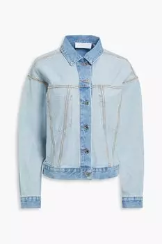 Двухцветная джинсовая куртка оверсайз HELMUT LANG, синий