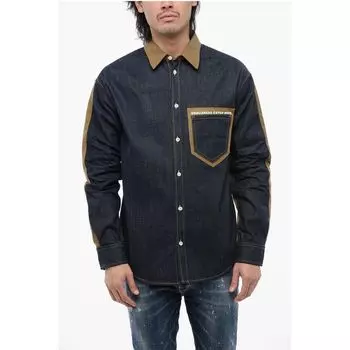Двухцветная джинсовая рубашка CATEN BROS Dsquared2, Bicolor