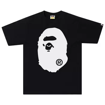 Двухцветная футболка BAPE Big Ape Head, черная