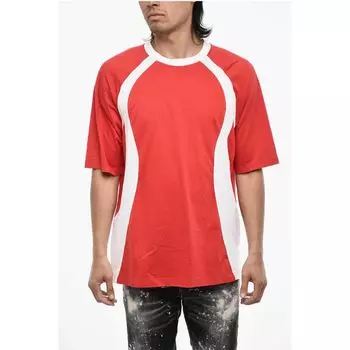 Двухцветная хлопковая футболка с круглым вырезом Dsquared2, Red