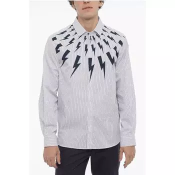 Двухцветная хлопковая рубашка Neil Barrett, Bicolor