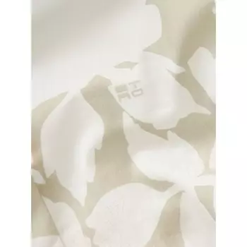 Двухцветная хлопковая рубашка с цветочным принтом Etro, белый