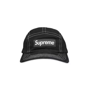 Двухцветная кепка Supreme из твила Черный