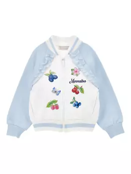 Двухцветная куртка-бомбер Monnalisa, белый