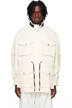 Двухцветная куртка с 4 карманами System, цвет ivory