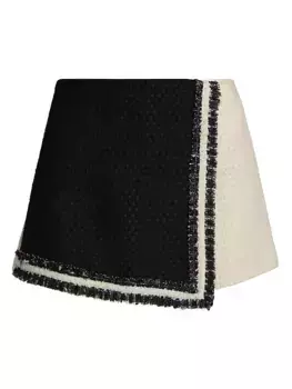 Двухцветная мини-юбка Dharma Crossover Alice + Olivia, черный