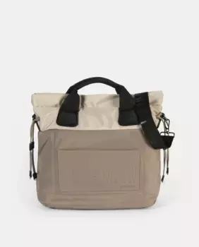 Двухцветная нейлоновая сумка-рюкзак с застежкой-молнией, задним внешним карманом, двойной ручкой, трансформируется в рюкзак Pepe Moll, цвет Topo