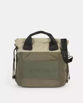 Двухцветная нейлоновая сумка-рюкзак с застежкой-молнией, задним внешним карманом, двойной ручкой, трансформируется в рюкзак Pepe Moll, зеленый